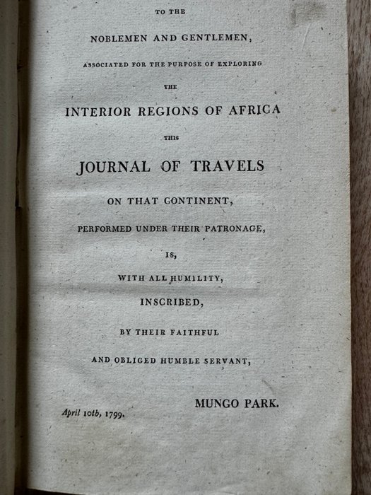 Mungo Park - Travels in the Interior Districts of Africa - 1807