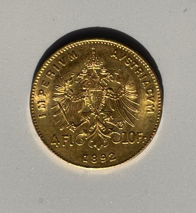 Østrig. 4 Florins/10 Francs 1892 Franz Joseph I (Restrike)