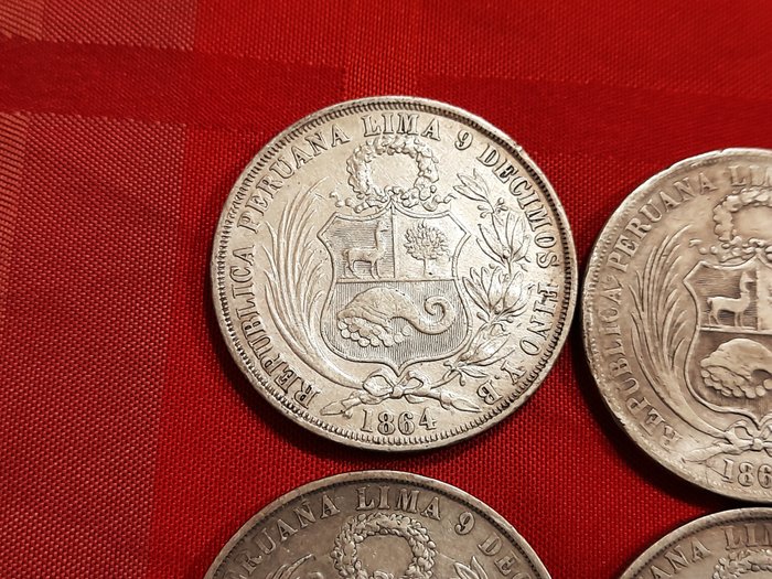 Peru. Collection of 1 Sol 1864-1930 (12 piece silver)