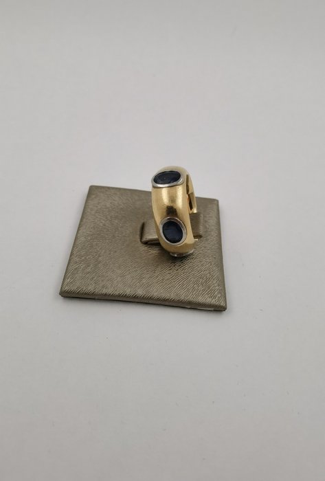 Ring - 18 kraat Gulguld Hvidguld -  025ct tw Safir