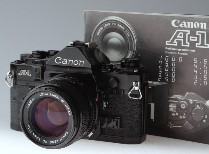 Canon A-1 / 50mm 1,4 / Motor Drive MA / 199A Reflekskamera med enkelt linse (SLR)