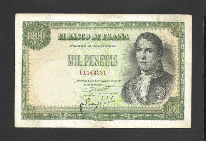 Spanien. - 1000 pesetas 1949 - Pick 138  (Ingen mindstepris)