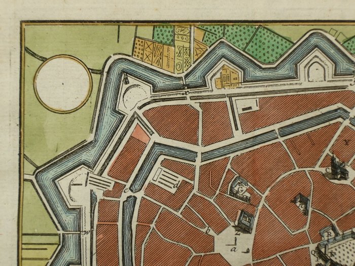 Holland - Middelburg; Hendrik de Leth - Afbeelding van de stad Middelburg in Zeeland - 1740