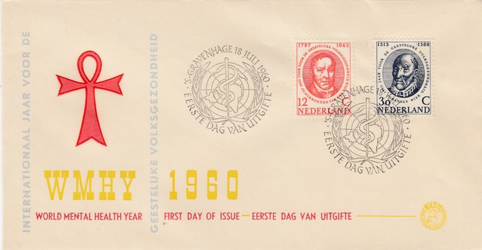 Holland 1960/1960 - Holland NVPH E44 WHO 1960 uden adresse med Vleeming-certifikat