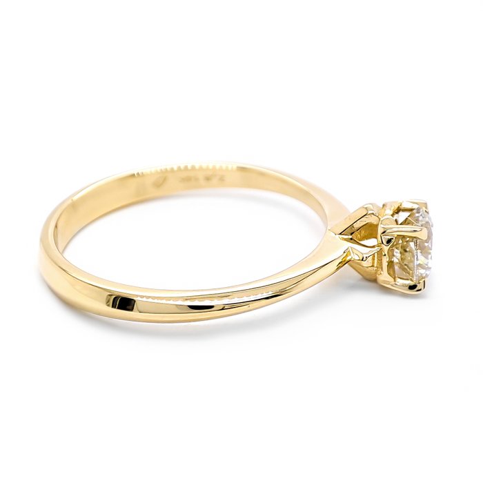 Ring - 14 karat Gulguld -  0.52ct. tw. Brun Diamant (Naturfarvet)