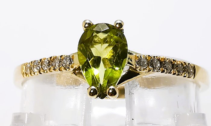 Ingen mindstepris - Ring - 14 karat Gulguld Peridot