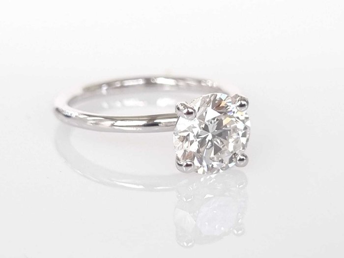 Forlovelsesring - 14 karat Hvidguld -  2.04ct. tw. Diamant (Laboratoriedyrket)