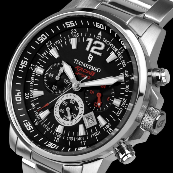 Tecnotempo - Chronograph 100M - "Racing Chrono" Limited Edition - Black - TT.100A.RCB - Mænd - 2011-nu