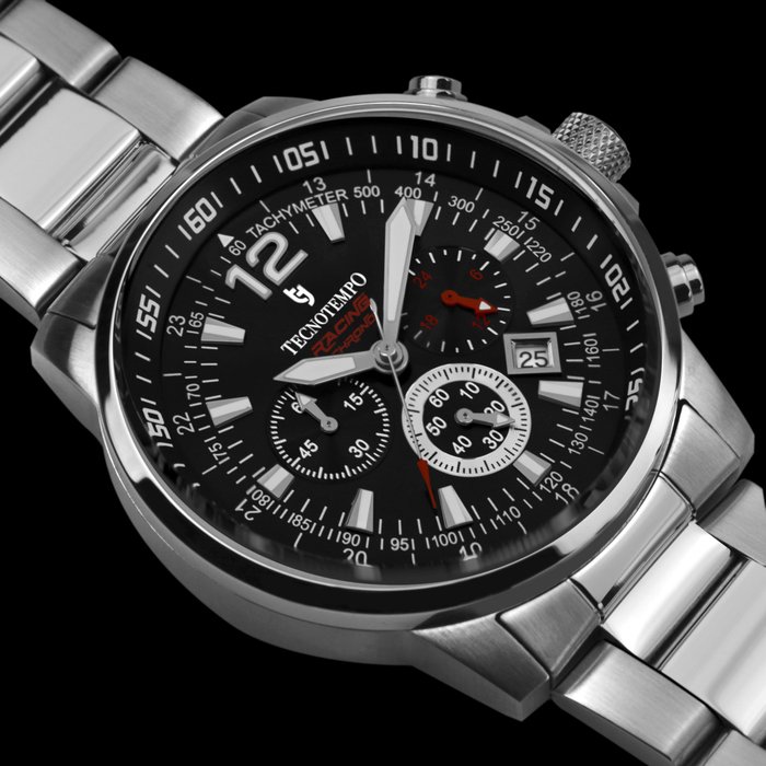 Tecnotempo - Chronograph 100M - "Racing Chrono" Limited Edition - Black - TT.100A.RCB - Mænd - 2011-nu