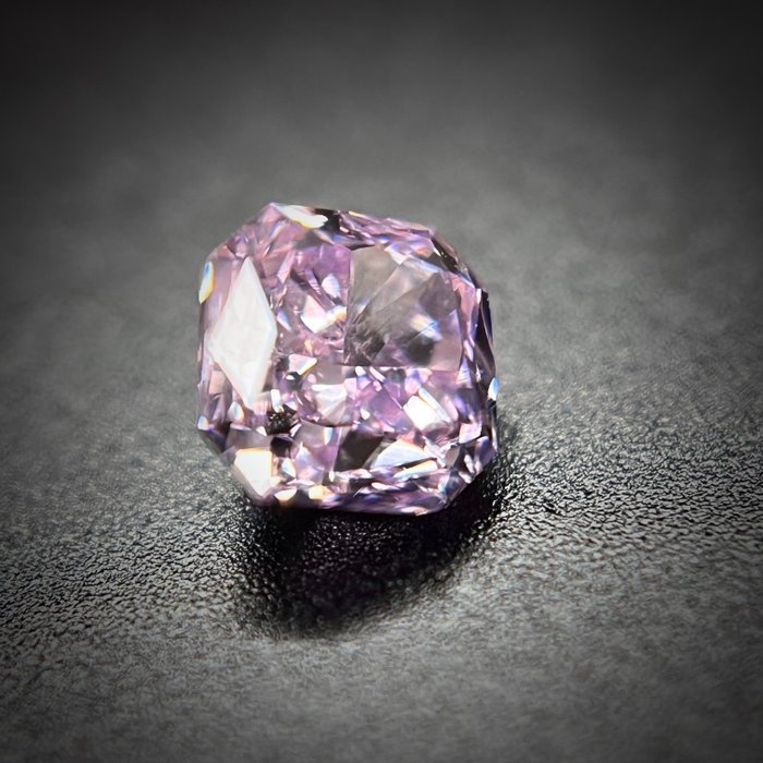 1 pcs Diamant - 0.24 ct - Skær hjørnet firkant - fancy pinklilla - SI1