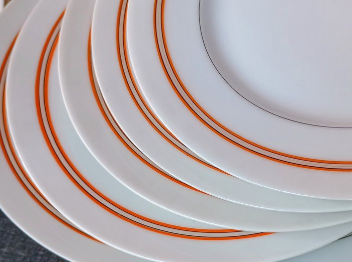 Richard Ginori - Bordservice (18) - Porcelæn - Orange kant