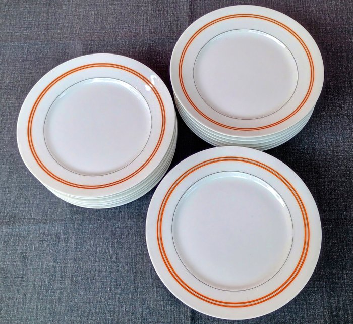 Richard Ginori - Bordservice (18) - Porcelæn - Orange kant