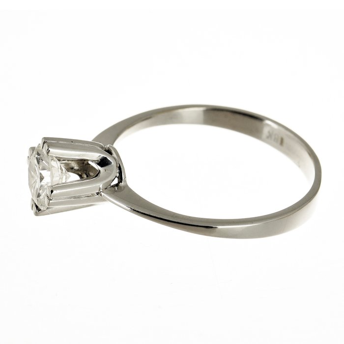 Ring - 18 kraat Hvidguld Diamant (Natur)