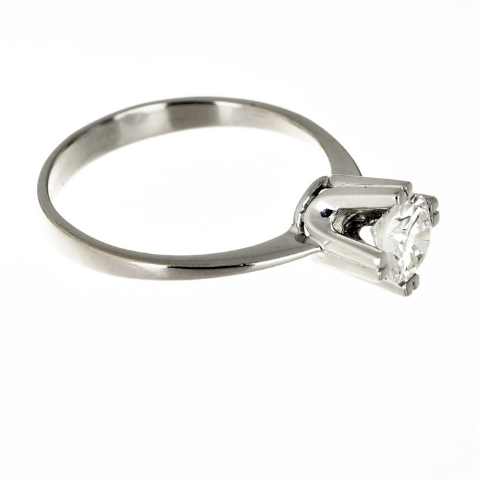 Ring - 18 kraat Hvidguld Diamant (Natur)