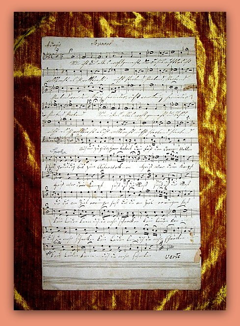 Signiertes Notenmanuskript : Instrumentalkomponist - komponiertes Musikstück Cornu Secondo Bütten-Papier  Wasserzeichen - 1813