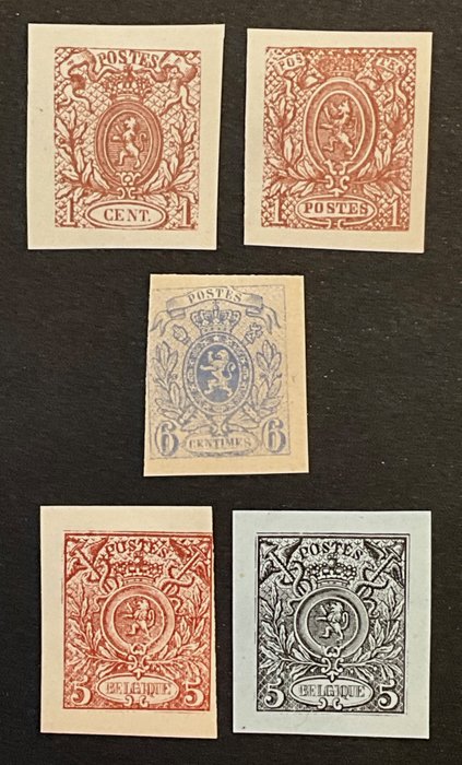 Belgien 1866/1867 - Emission "Little Lion" - Proof  Reprints - Typer med værdi / Posts  Belgique - Stes 1275 e.v.