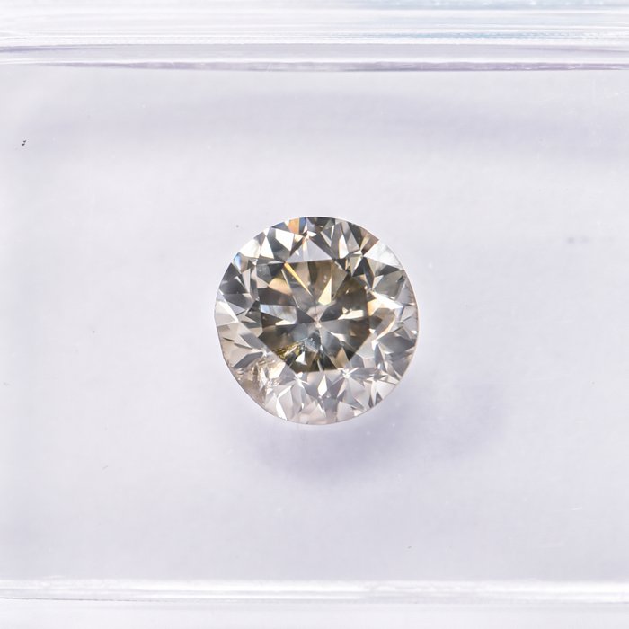 Ingen mindstepris - 1 pcs Diamant  (Naturfarvet)  - 1.01 ct - Rund - Fancy Brunlig Gul - I1 - International Gemological Institute (IGI)