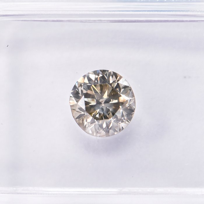 Ingen mindstepris - 1 pcs Diamant  (Naturfarvet)  - 1.01 ct - Rund - Fancy Brunlig Gul - I1 - International Gemological Institute (IGI)