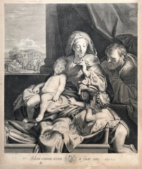 Nicolas de Poilly (1627-1696), d'après Charles le Brun - Sacra Famiglia