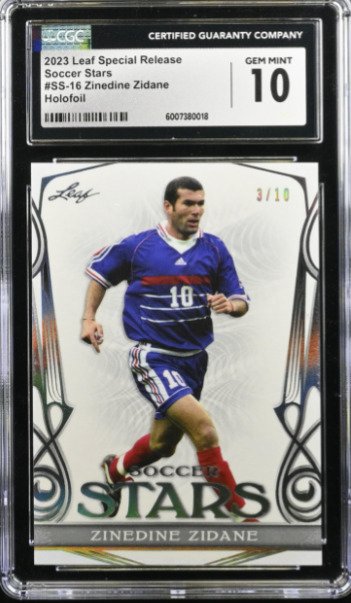 2023 Leaf Stars Holofoil Zinedine Zidane #SS-16 - Limited /10 CGC 8 - 1 Graded card