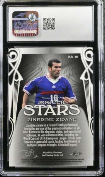 2023 Leaf Stars Holofoil Zinedine Zidane #SS-16 - Limited /10 CGC 8 - 1 Graded card