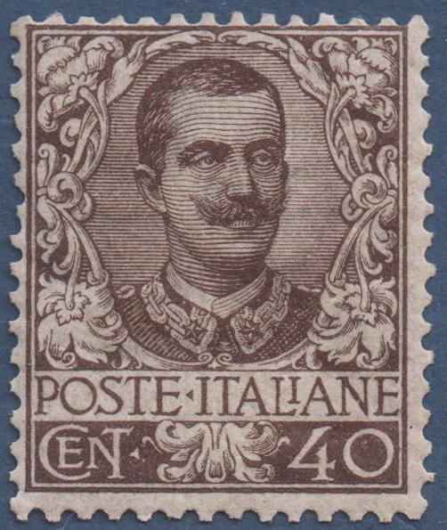 Italien Kongerige 1901 - 40 øre Blomster MNH** - Sassone N 74