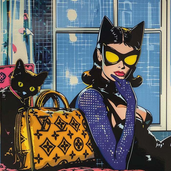 I_KONIQ (1969) - MODERN SEXY CATWOMAN BRANDED LV in LICHTENSTEIN  STYLE - ex 2/10