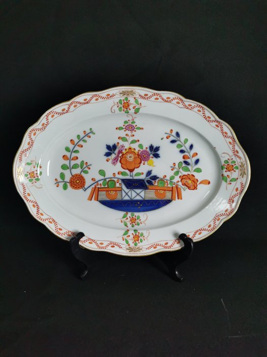 Meissen - Bakke - oval tallerken (L35cm) - Kakiemon - Gratis forsendelse - Keramik