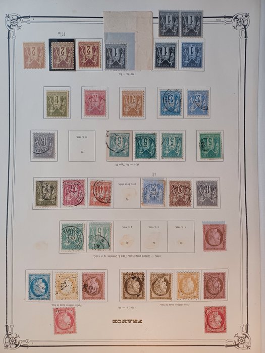 Frankrig 1849/1898 - Interessant parti klassiske TP'er, Mint**, Mint* og annulleret på Yvert-albumark