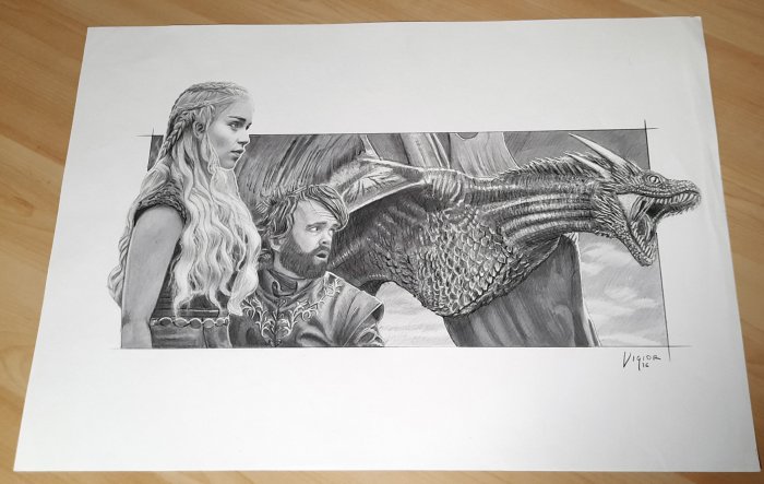 Giordano, Vincenzo - 1 Original drawing - Cinema Pencils - Daenerys Mother of Dragons - 2016