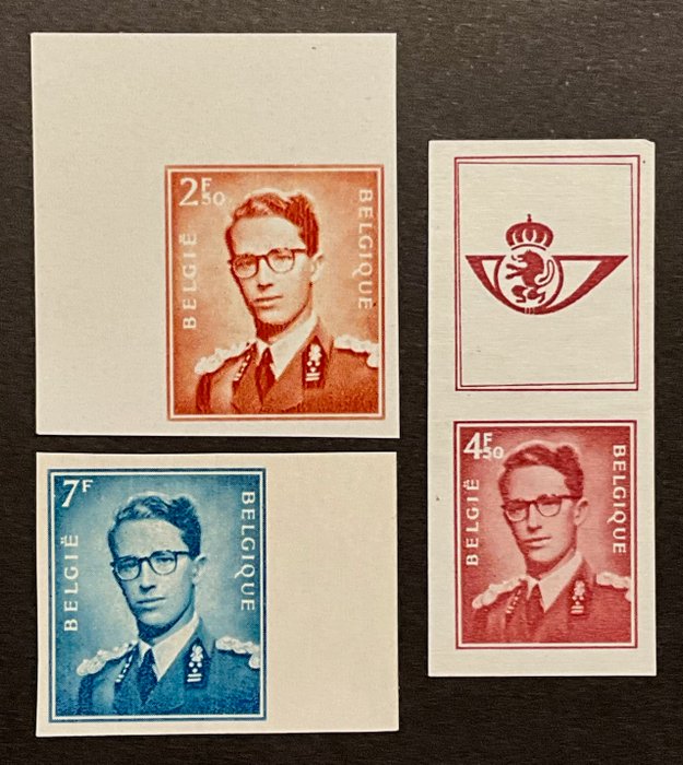 Belgien 1971 - King Baudouin - Type Marchand / With Glasses - UPUTTED, blandt andet kombination fra hæftet - OBP 1574/5 ND + 1659 ND