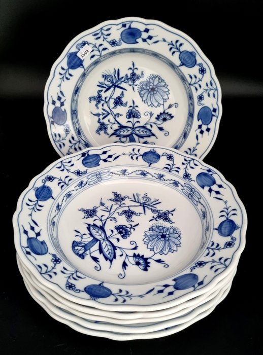 Meissen - Bordservice - Løgmønster 6 x suppetallerkener ca 23 cm - Porcelæn