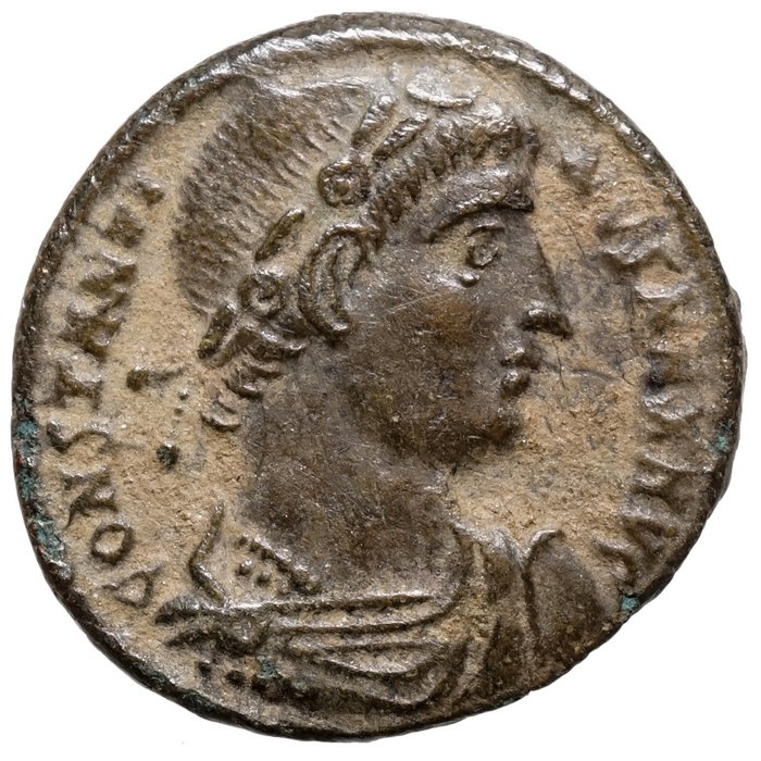 Romarriket. Constantine I (AD 306-337). Centenionalis Soldaten mit Standarten  (Ingen mindstepris)