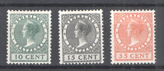 Holland 1924 - Genoptryk (Tête-bêche) og Udstillingsstempler - NVPH 61b en 136/138