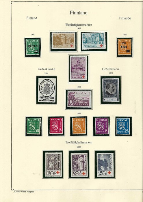 Finland 1930/1972 - Finland Komplet MINT-samling i Ka-Be-album - Michel