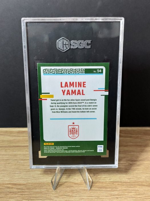 2023/24 Panini Donruss FIFA Lamine Yamal #54 Silver Prizm Rookie SGC 10 Graded card