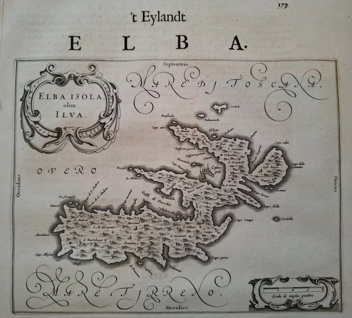 Europa - Italien, Elba; Blaeu - Elba Isola olim Ilva - 1651-1660