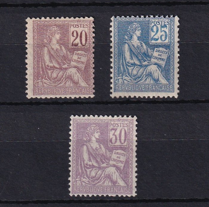 Frankrig 1900 - Mouchon type, serie - Yvert n°113/115