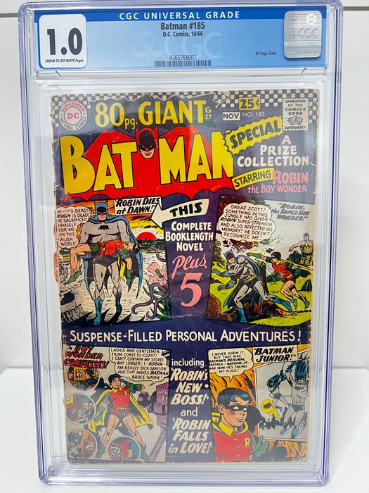 Batman 185 - Batman - 1 Graded comic - Første udgave - 1966 - CGC 1