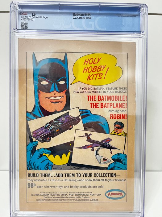 Batman 185 - Batman - 1 Graded comic - Første udgave - 1966 - CGC 1