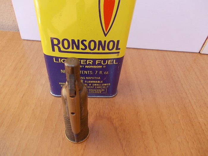 Accendino pubblicitario Continental anni 20 a forma di valvola - funzionante - Lighter - Messing