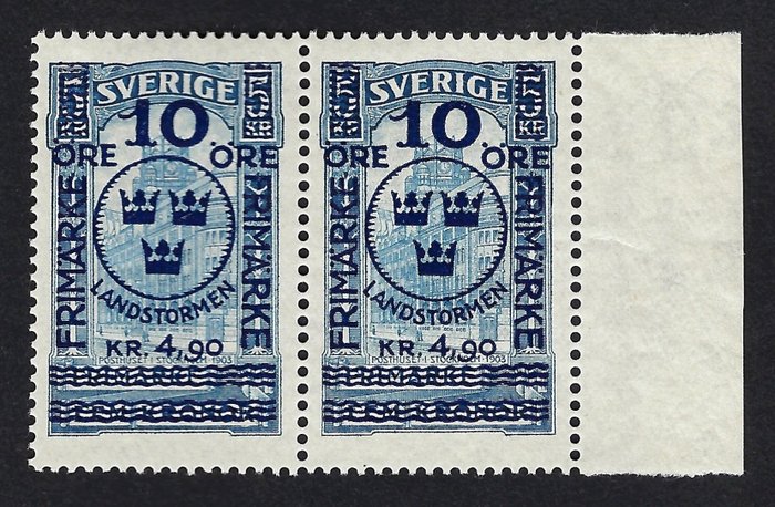 Sverige 1931 - Postkontor 10o/5k overtrykt par - N. 86