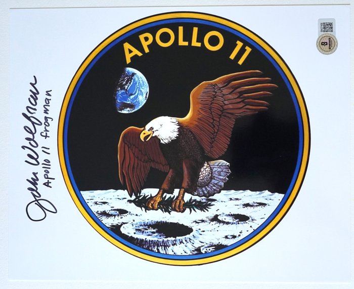 NASA Apollo 11 - John Wolfram Autograf Foto med Beckett COA - 1960-1970