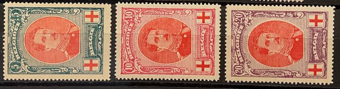 Belgien 1914/1915 - Merode  Albert I Røde Kors - komplet serie - POSTFRIS - OBP / COB 126/134