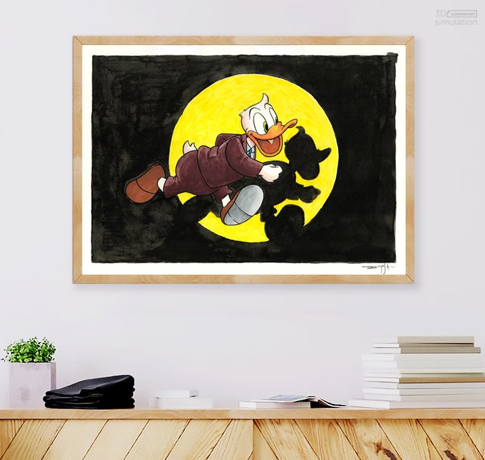 Jordi Juan Pujol - Donald Duck - Tribute to Tintin - Original Painting