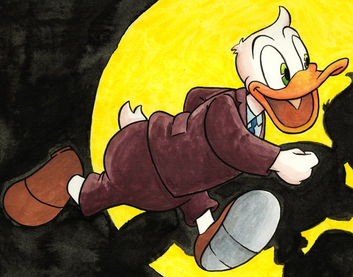 Jordi Juan Pujol - Donald Duck - Tribute to Tintin - Original Painting