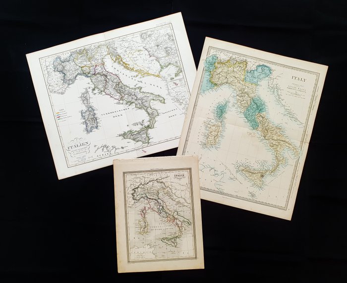 Europa - Italien / Sicilien / Sardinien / Lombardiet / Molise / Veneto - [Lot of 3]; STIELER / SDUK / VUILLEMIN - [LOT of 3] - Italie / Italien / Italy Sicilia Malta Sardinia e Corsica - 1821-1850