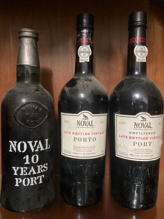 Quinta do Noval, 10 Years, 1997 Unfiltered LBV  2001 LBV - 10 years old Tawny, Late Bottled Vintage Port -  Porto  - 3 Flasker (0,75 L)