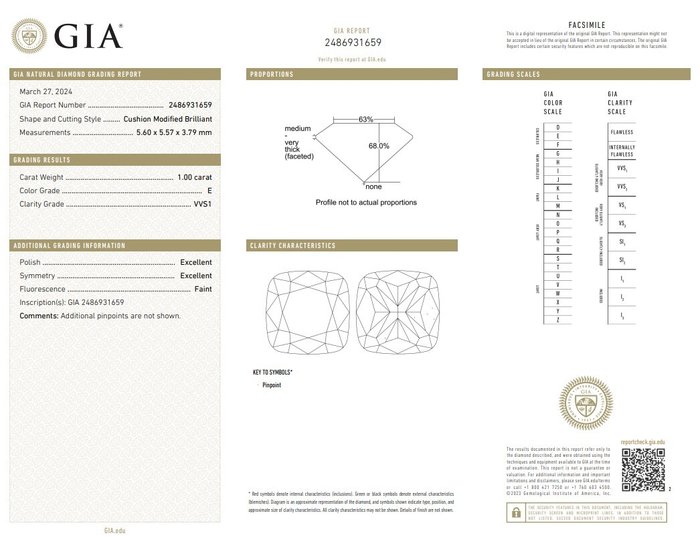 Øreringe - 18 kraat Hvidguld -  2.00ct. tw. Diamant (Natur)