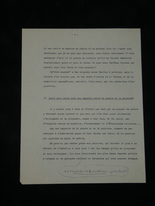 André Malraux - Ensemble de 13 LDS et 2 tapuscrits corrigés de sa main, 5 autres LDS dont C. Gallimard - 1954